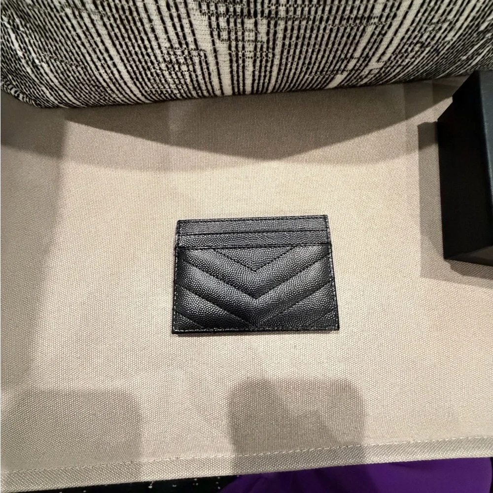 Saint Laurent Textured Black Card Holder - Picture 2 of 4